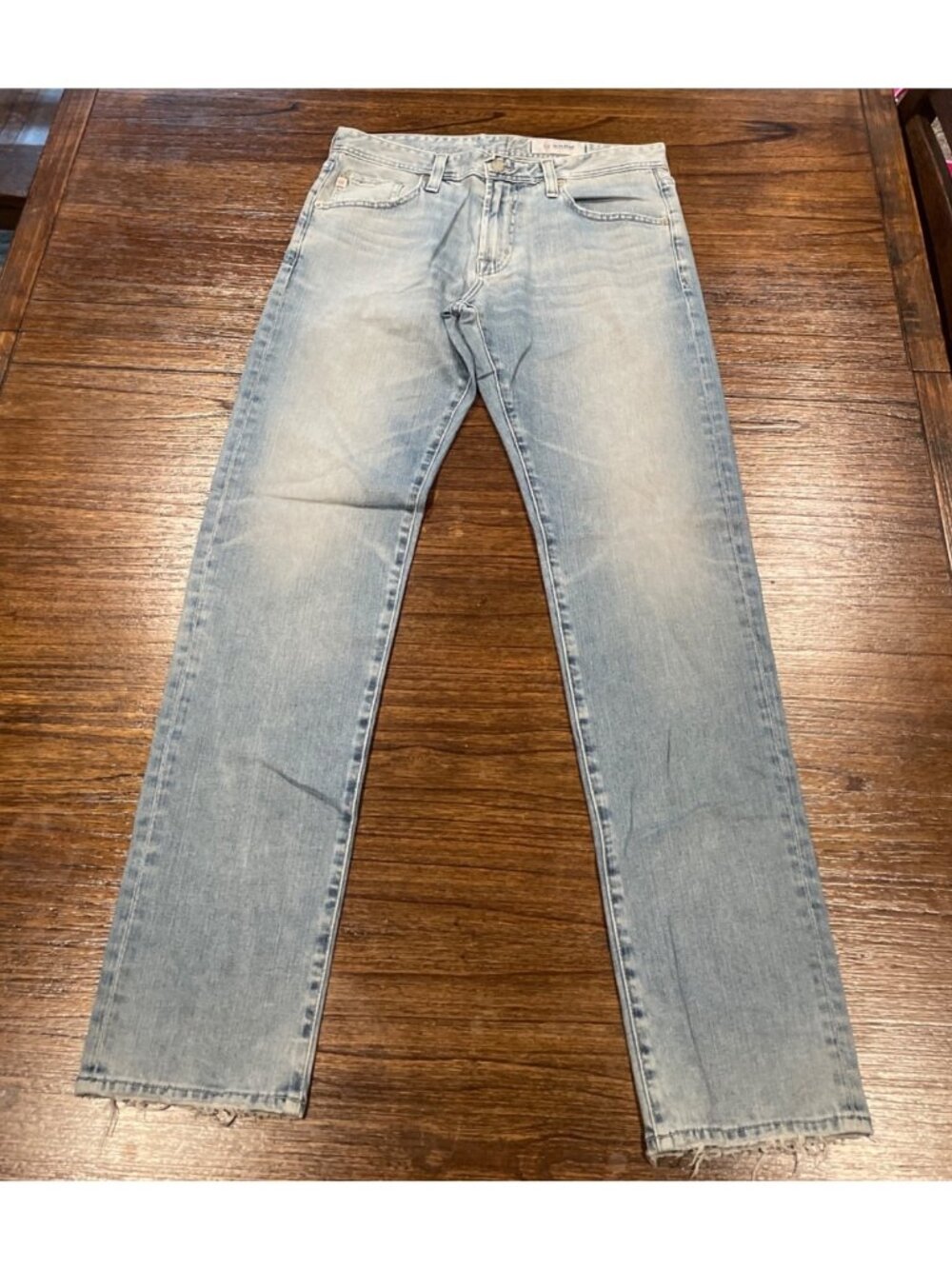 AG Tellis Modern Slim Jean 31x33 AG-ED Denim Medium Distressed Faded Stretch